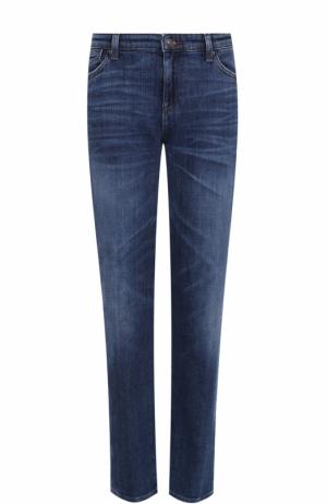 Джинсы прямого кроя с потертостями Armani Jeans. Цвет: синий