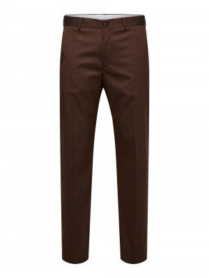 Обычные брюки чинос Logan, темно коричневый SELECTED HOMME