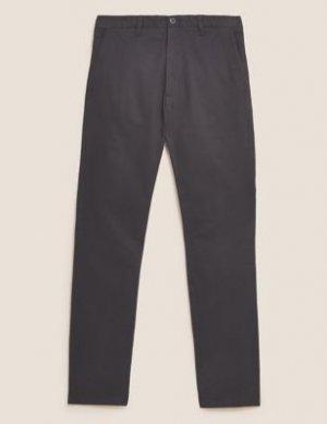 Хлопчатобумажные брюки чинос, Marks&Spencer Marks & Spencer. Цвет: черный уголь