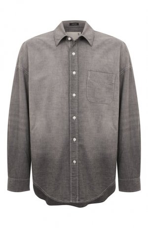 Джинсовая рубашка R13. Цвет: серый