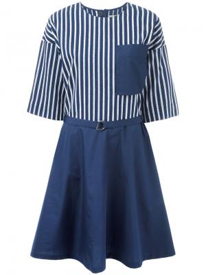 Платье с контрастной отделкой Jade Maison Kitsuné. Цвет: синий