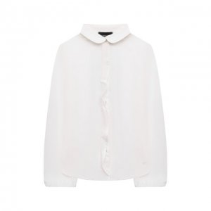 Хлопковая блузка Emporio Armani. Цвет: белый