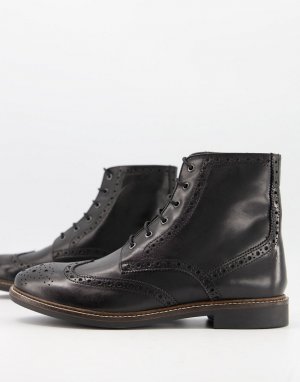 Черные ботинки на шнуровке Moss London-Черный цвет BROS