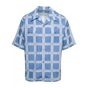 Футболка light bowling shirt with all-over graphic pri , синий Needles