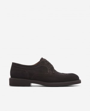 Мужские темно-коричневые кожаные туфли на шнуровке , коричневый Lottusse