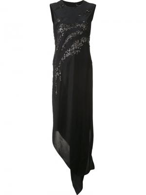 Асимметричное платье с пайетками Narciso Rodriguez. Цвет: чёрный