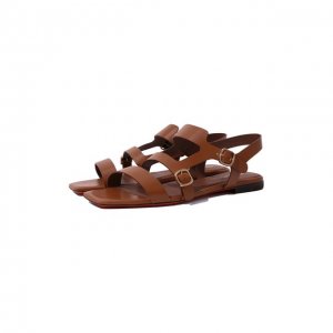 Кожаные сандалии Santoni. Цвет: коричневый