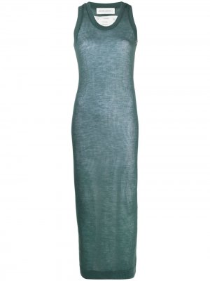 Полупрозрачное платье макси extreme cashmere. Цвет: зеленый