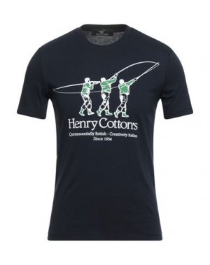 Футболка HENRY COTTON'S. Цвет: темно-синий