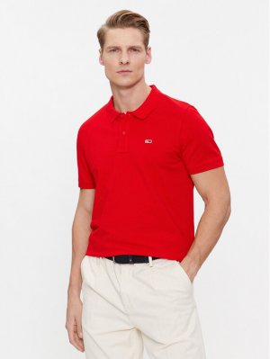 Рубашка-поло узкого кроя , красный Tommy Jeans