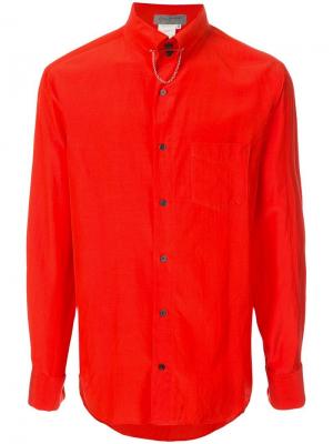 Рубашка узкого кроя с цепочкой Yohji Yamamoto Vintage. Цвет: красный