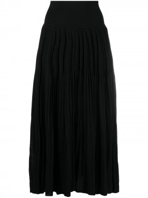 Плиссированная юбка Sminfinity. Цвет: черный