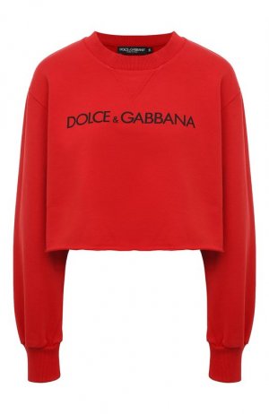 Хлопковый свитшот Dolce & Gabbana. Цвет: красный