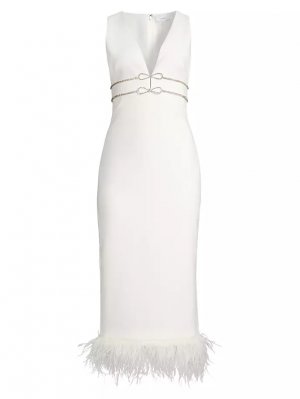 Платье миди Corianne с бантом и перьями Likely, белый LIKELY