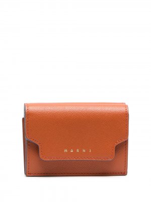 Бумажник из сафьяновой кожи Marni. Цвет: оранжевый