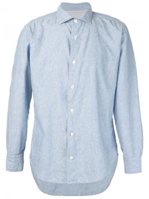 Джинсовая рубашка с принтом пейсли Eleventy. Цвет: синий