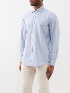 Рубашка узкого кроя genova из хлопка , синий Massimo Alba