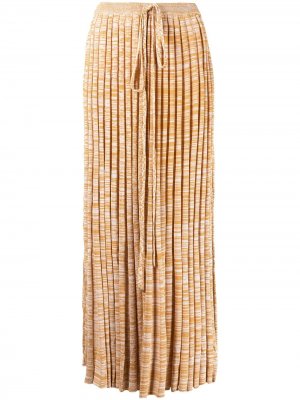Плиссированная юбка макси с завязками Christopher Esber. Цвет: оранжевый