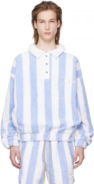 Рубашка-поло в сине-белую полоску Rhude