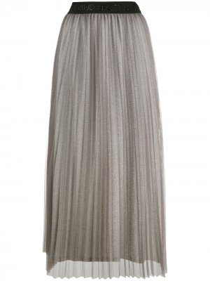 Плиссированная юбка миди с завышенной талией LIU JO. Цвет: серый