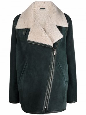 Двубортная куртка с меховой подкладкой Isabel Marant Étoile. Цвет: зеленый
