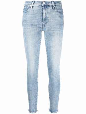 Укороченные джинсы скинни 7 For All Mankind. Цвет: синий