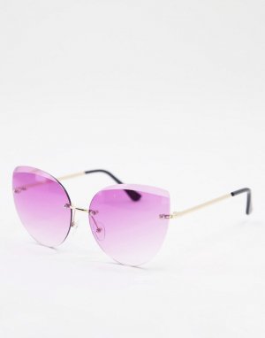 Солнцезащитные очки «кошачий глаз» без оправы -Фиолетовый цвет AJ Morgan