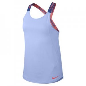 Майка для тренинга девочек школьного возраста Dri-FIT Nike. Цвет: синий