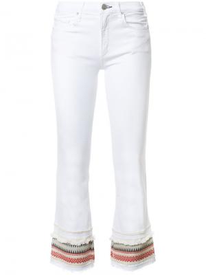 Укороченные джинсы с отделкой в полоску Mcguire Denim. Цвет: белый