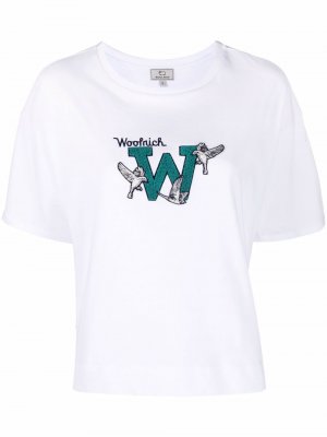 Embroidered-logo T-shirt Woolrich. Цвет: белый
