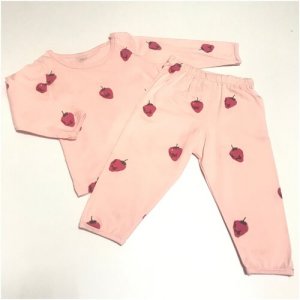Пижама Клубничка Розовый 128р-р Спиногрызы. Цвет: розовый