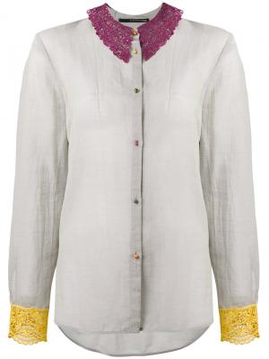 Блузка с вышивкой Maurizio Pecoraro. Цвет: телесный