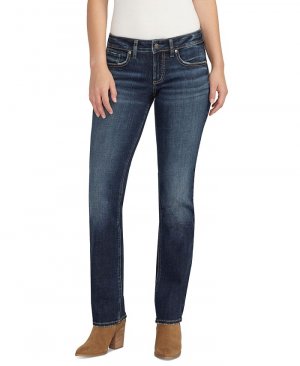 Женские прямые джинсы Britt с низкой посадкой и пышным кроем , синий Silver Jeans Co.