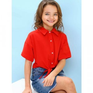 Блуза , размер 140, красный Gaialuna. Цвет: красный