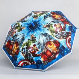 Зонт-трость Marvel, синий MARVEL. Цвет: синий