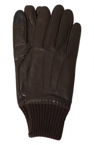 Кожаные перчатки Andrew Agnelle. Цвет: коричневый