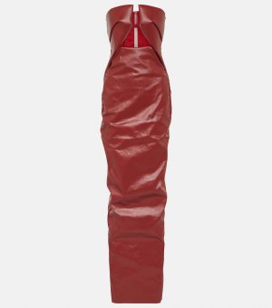 Джинсовое платье с вырезом prong и покрытием , красный Rick Owens