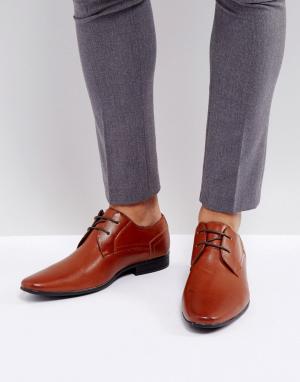 Коричневые туфли дерби с перфорацией New Look. Цвет: рыжий