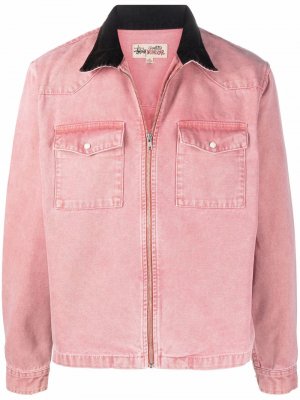 Washed canvas shirt jacket Stussy. Цвет: розовый