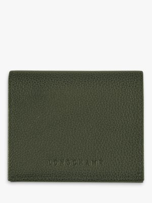 Кожаный кошелек для монет Le Foulonné , хаки Longchamp