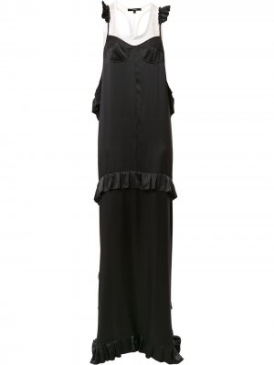 Длинное платье с оборками Vera Wang. Цвет: черный