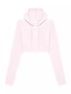 Укороченная спортивная куртка интерлок , цвет powder pink Courreges