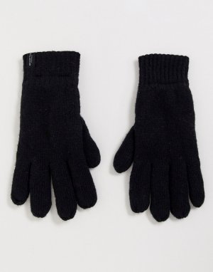 Черные шерстяные перчатки -Черный Selected Homme