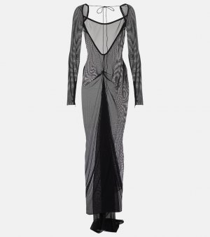 Прозрачное сетчатое платье Laquan Smith, черный Smith