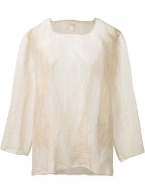 Прозрачная блузка с блеском Dosa. Цвет: телесный