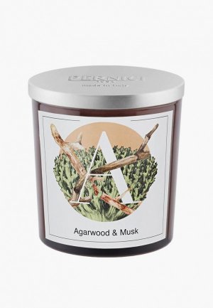 Свеча ароматическая Pernici Agarwood & Musk (Агаровое дерево и Мох), 350 г воска. Цвет: коричневый
