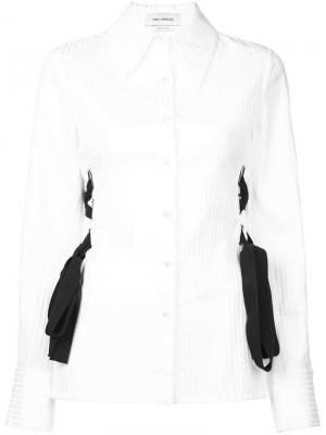 Блузка на пуговицах со шнуровкой Yigal Azrouel. Цвет: белый