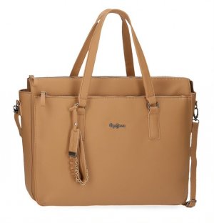 Женская сумка для ноутбука , бежевая Pepe Jeans Bags. Цвет: бежевый