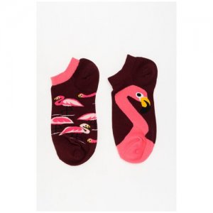 Носки короткие Розовый фламинго KW009-000752 Бордовый 38-42 Kawaii Factory