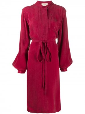 Платье миди с поясом Maison Flaneur. Цвет: красный